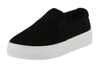 WOMAN'S SHOES BLACK NUB SLIP ON TENNIS SNEAKERS YELENA-1