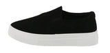 WOMAN'S SHOES BLACK NUB SLIP ON TENNIS SNEAKERS YELENA-1