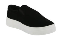 WOMAN'S SHOES BLACK NUB SLIP ON TENNIS SNEAKERS YELENA-1