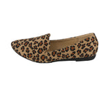 WOMAN'S SHOES LEOPARD SUEDE FLATS YOKO-1