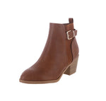 WOMAN'S SHOES TAN PU BOOTIES ZANDRA-59