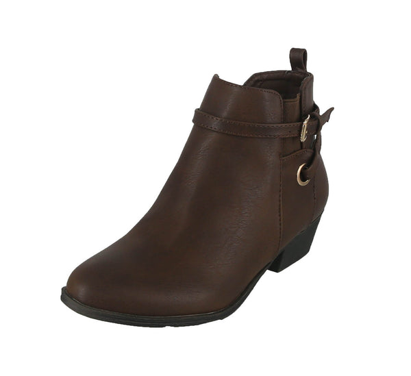 WOMAN'S SHOES BROWN PU BOOTIES ZINNIA-1