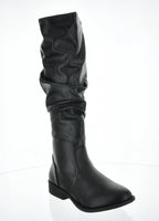 WOMAN'S SHOES BLACK PU BOOTS ZION-04BK