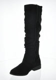 WOMAN'S SHOES BLACK SUEDE BOOTS ZION-04BK