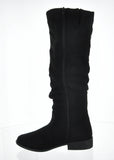 WOMAN'S SHOES BLACK SUEDE BOOTS ZION-04BK