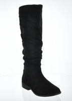 WOMAN'S SHOES BLACK SUEDE BOOTS ZION-04BK