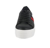 WOMAN'S SHOES BLACK PU LEATHER TENNIS SNEAKERS ZIRE-1