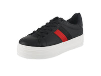 WOMAN'S SHOES BLACK PU LEATHER TENNIS SNEAKERS ZIRE-1