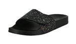 WOMAN'S SHOES BLACK GLITTER SANDALS ANNA NEW HOLO