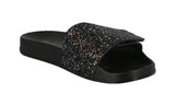 WOMAN'S SHOES BLACK GLITTER SANDALS ANNA NEW HOLO