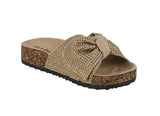 KID'S SHOES BEIGE SUEDE/GLITTER SANDALS BERK-27K