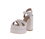 WOMAN'S SHOES WHITE PU HEELS TWICE-11