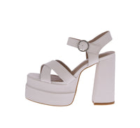 WOMAN'S SHOES WHITE PU HEELS TWICE-11