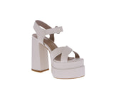 WOMAN'S SHOES WHITE PU HEELS TWICE-11