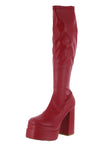 WOMAN'S SHOES RED PU BOOTS TWICE-18