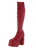 WOMAN'S SHOES RED PU BOOTS TWICE-18